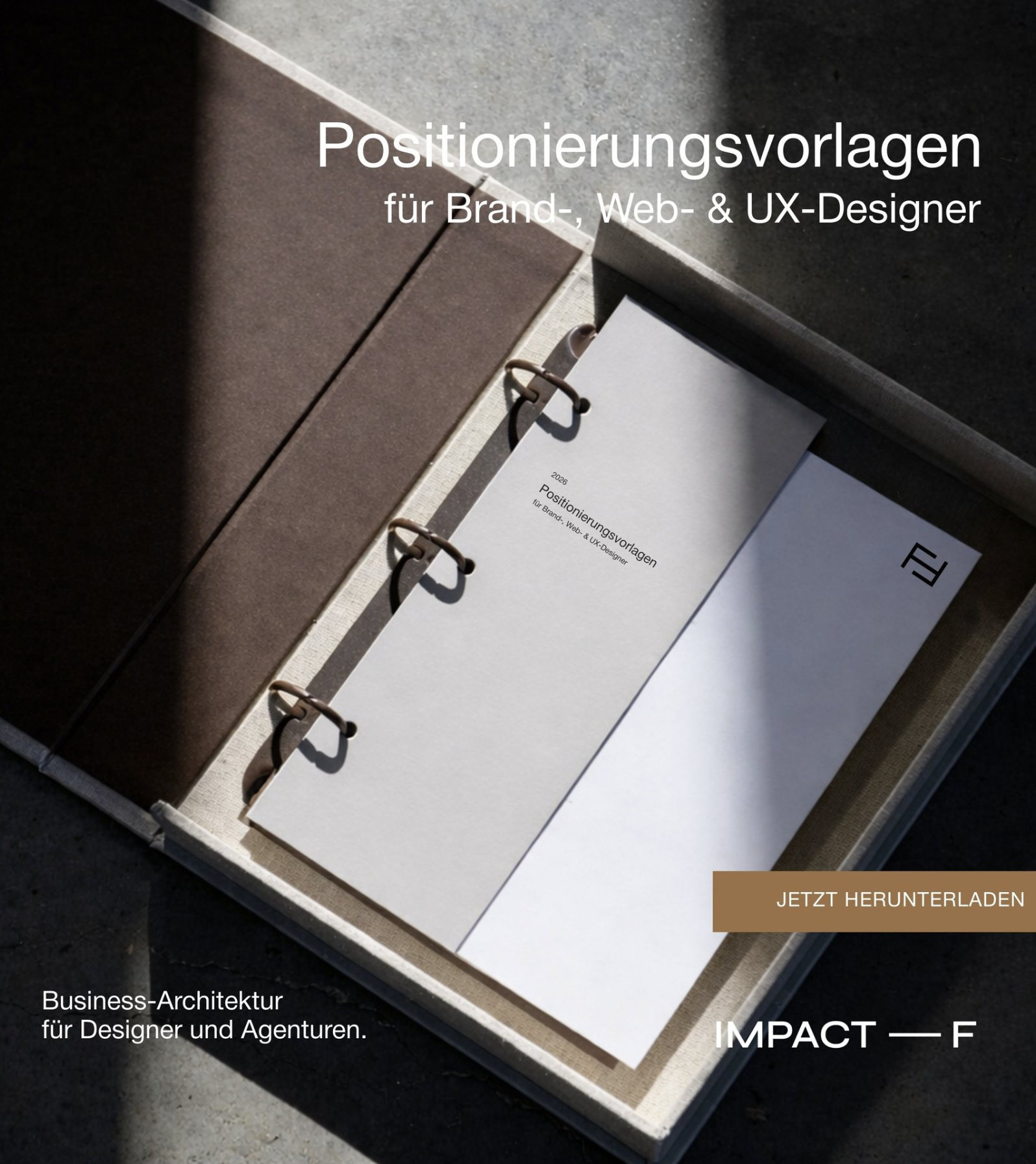 Positionierungsvorlagen für Brand-, Web- & UX-Designer — Cover